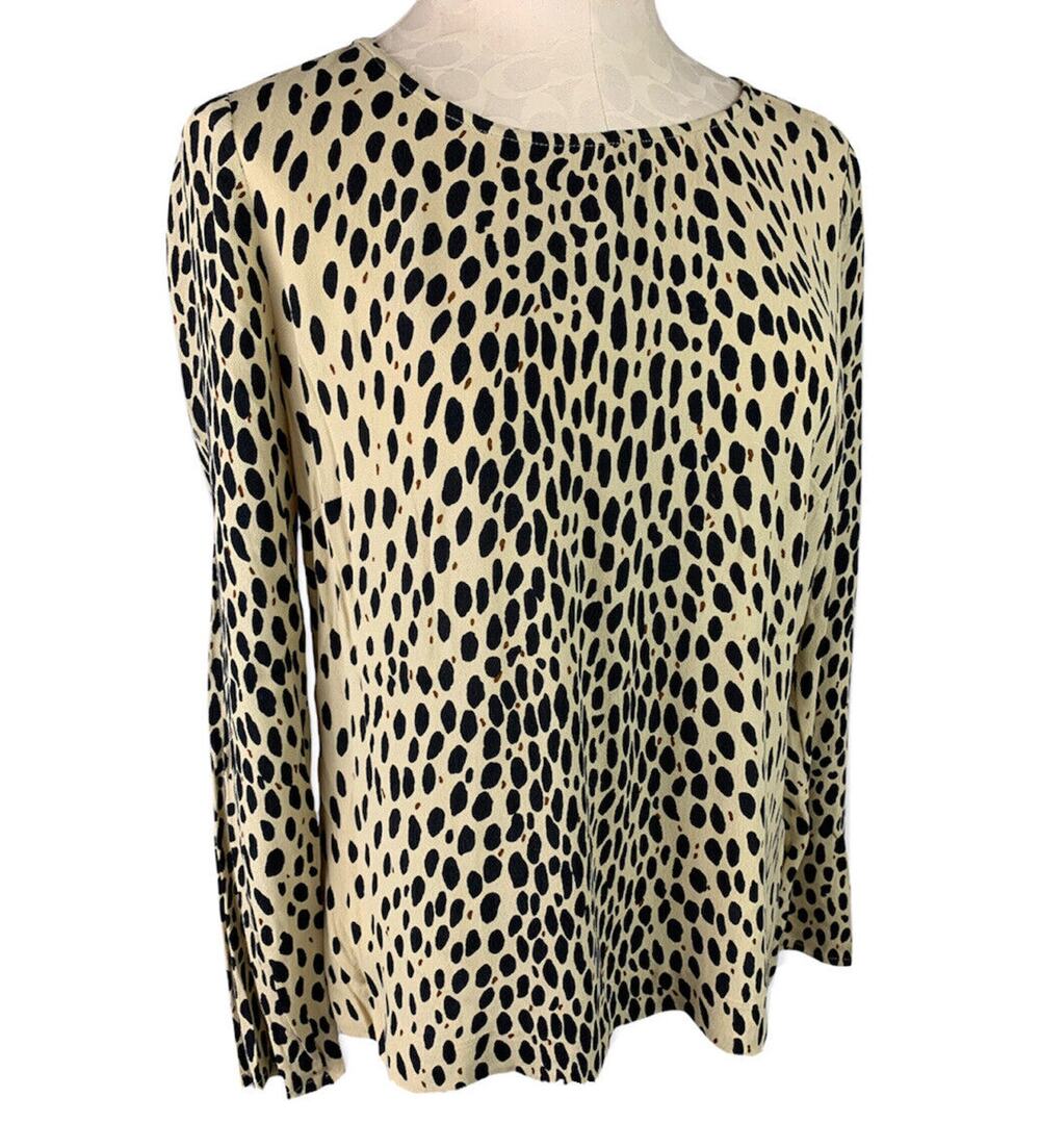 8 J.Crew Women's Rayon Popover Blouse in Wildcat Shirt Style #672